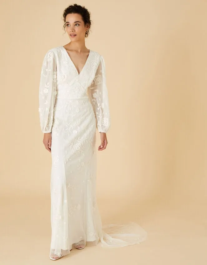 Women Jennifer Long Sleeve Bridal Maxi Dress Ivory Monsoon Dresses