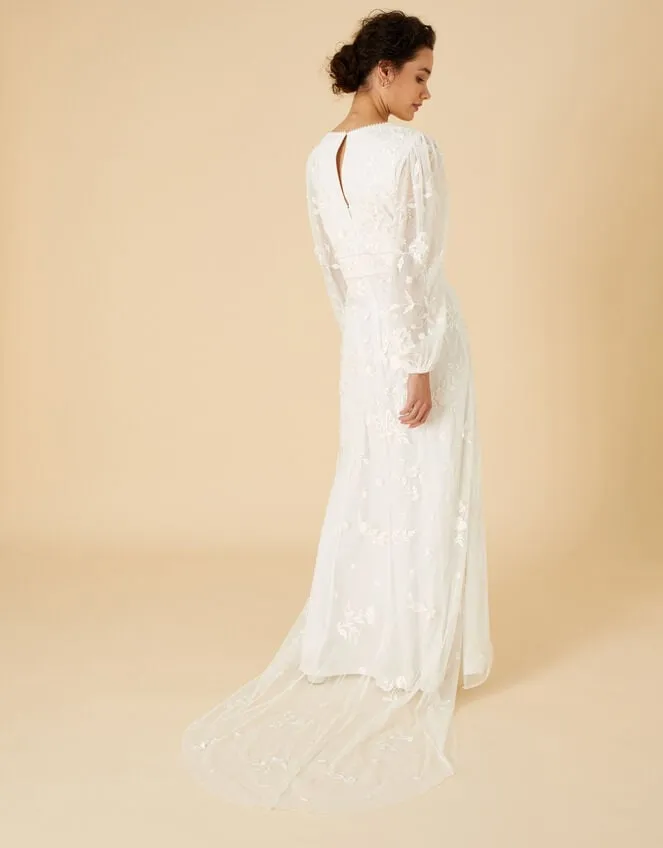 Women Jennifer Long Sleeve Bridal Maxi Dress Ivory Monsoon Dresses