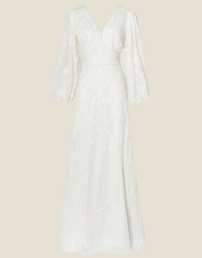 Women Jennifer Long Sleeve Bridal Maxi Dress Ivory Monsoon Dresses