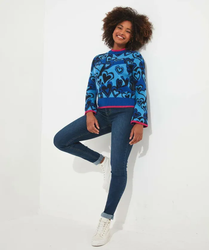 Women Joe Browns All Heart Jumper Blue Women Joe Browns All Heart Jumper Blue