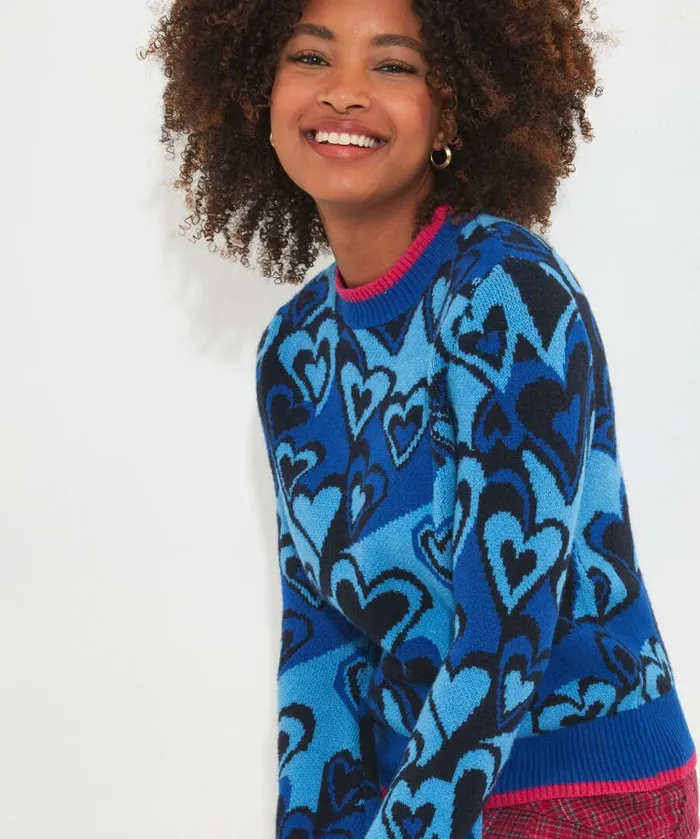 Women Joe Browns All Heart Jumper Blue Women Joe Browns All Heart Jumper Blue