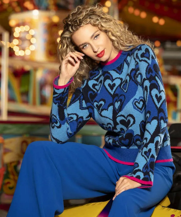 Women Joe Browns All Heart Jumper Blue Women Joe Browns All Heart Jumper Blue