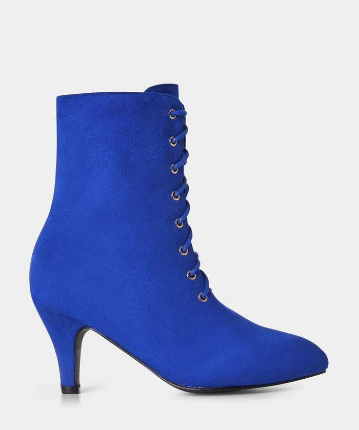 Women Joe Browns Cafe Chic Lace Up Boots Blue
