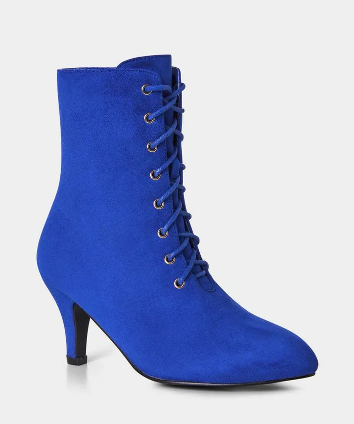 Women Joe Browns Cafe Chic Lace Up Boots Blue Women Joe Browns Cafe Chic Lace Up Boots Blue
