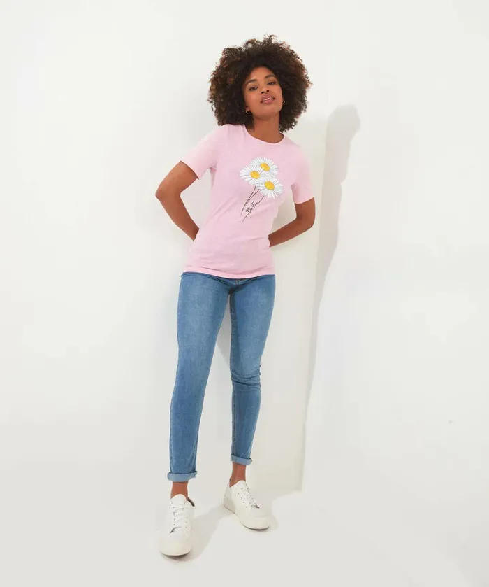 Women Joe Browns Daisy Daisy Graphic Tee Pink Women Joe Browns Daisy Daisy Graphic Tee Pink