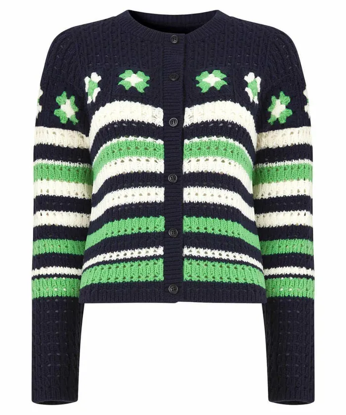 Women Joe Browns Daisy Striped Cardigan Navy Women Joe Browns Daisy Striped Cardigan Navy
