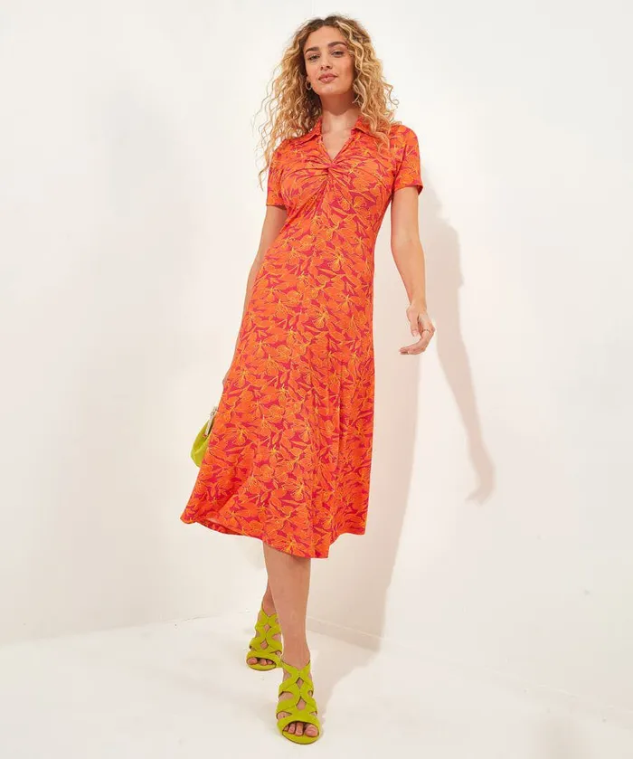 Women Joe Browns Loretta Print Jersey Dress Orange Women Joe Browns Loretta Print Jersey Dress Orange