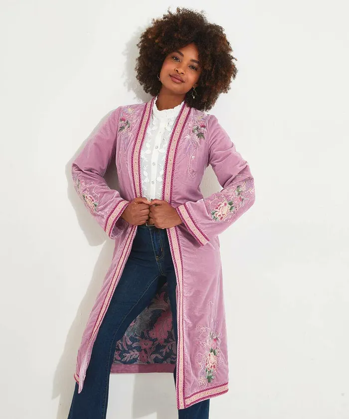 Women Joe Browns Luna Embroidered Boutique Kimono Lilac Women Joe Browns Luna Embroidered Boutique Kimono Lilac