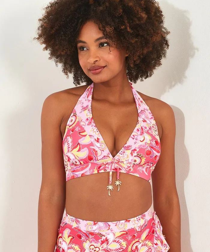 Women Joe Browns Malibu Beach Bikini Top Pink Multi