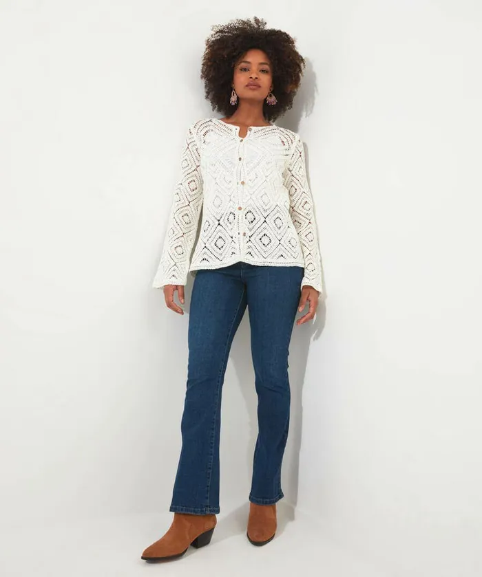 Women Joe Browns Marrakesh Crochet Cardigan White Women Joe Browns Marrakesh Crochet Cardigan White