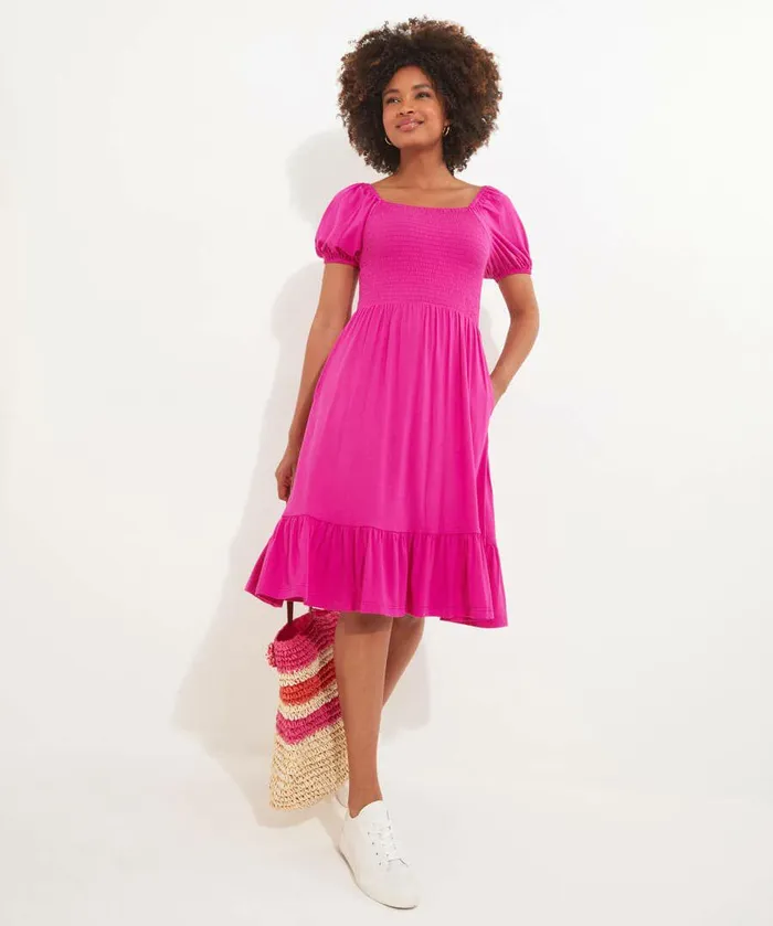 Women Joe Browns Mia Shirred Jersey Dress Pinkgreen