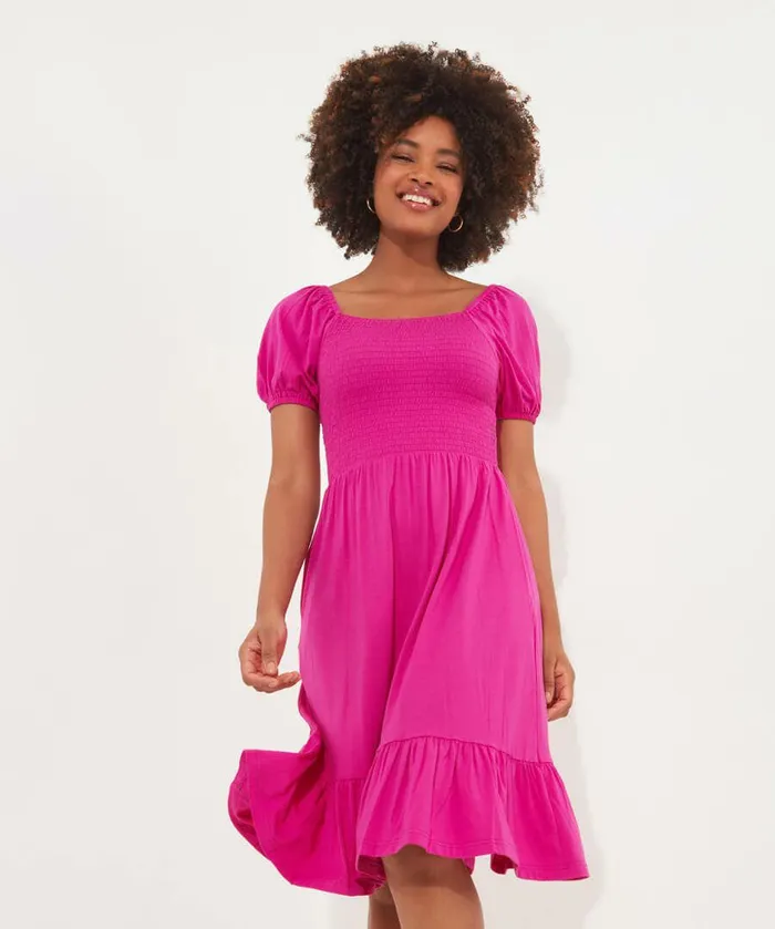 Women Joe Browns Mia Shirred Jersey Dress Pinkgreen Women Joe Browns Mia Shirred Jersey Dress Pinkgreen