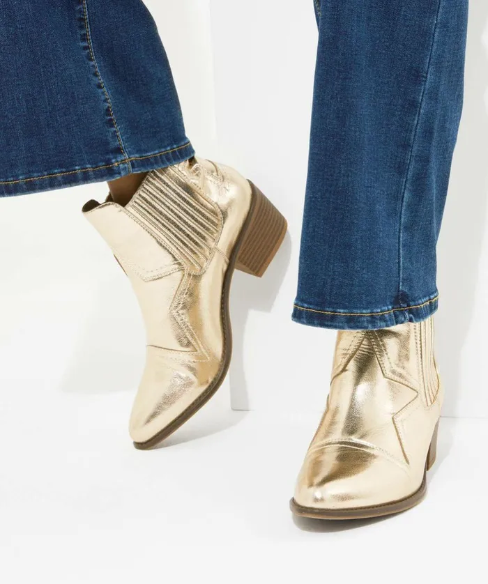 Women Joe Browns Night Star Western Boots Gold Women Joe Browns Night Star Western Boots Gold