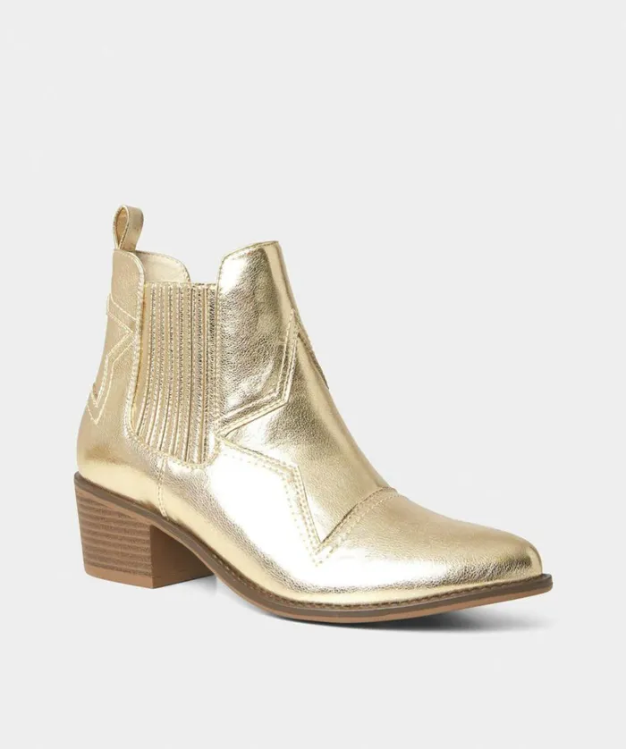 Women Joe Browns Night Star Western Boots Gold Women Joe Browns Night Star Western Boots Gold