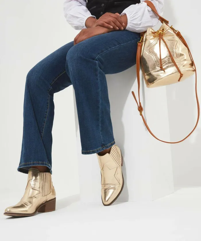 Women Joe Browns Night Star Western Boots Gold Women Joe Browns Night Star Western Boots Gold