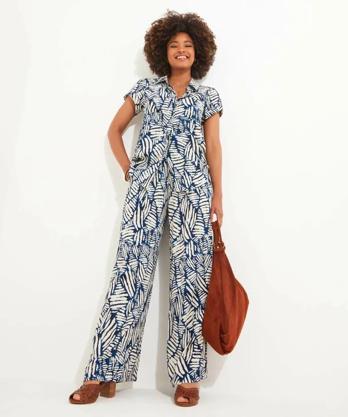 Women Joe Browns Summer Breeze Wide Leg Trousers Blue