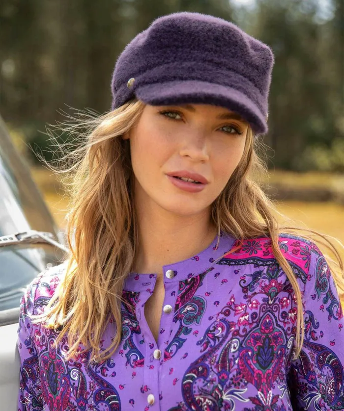 Women Joe Browns There She Goes Peaked Hat Deep Purple Women Joe Browns There She Goes Peaked Hat Deep Purple