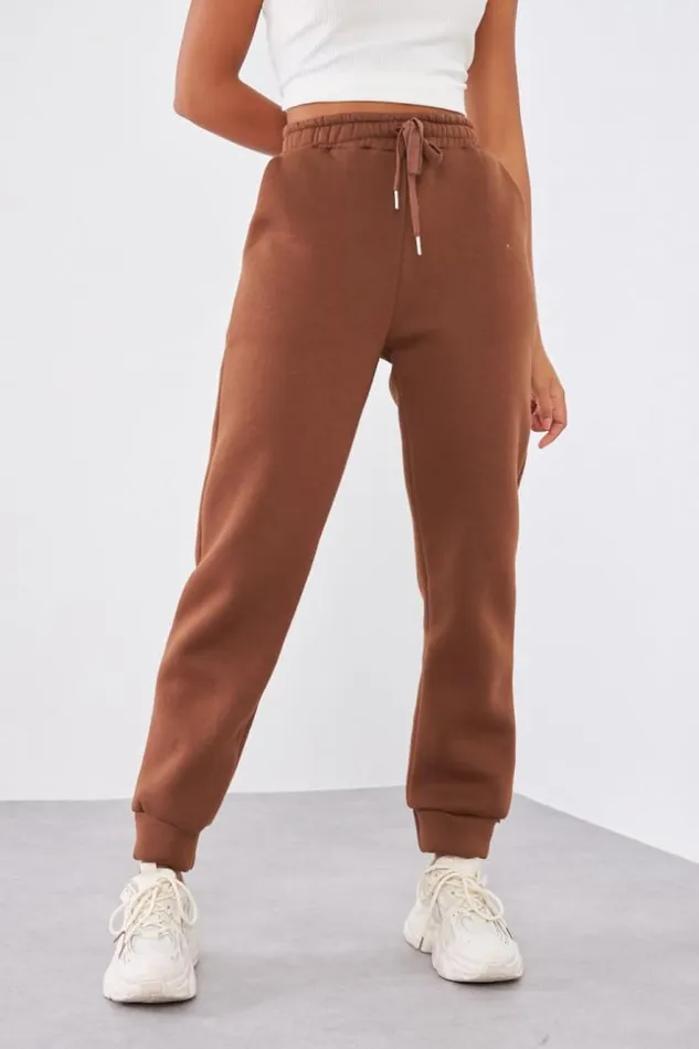 Women Jogging Marron Basic Brown Brentiny Paris Jogging Bottoms