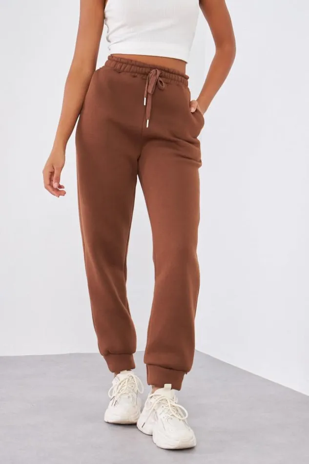 Women Jogging Marron Basic Brown Brentiny Paris Jogging Bottoms