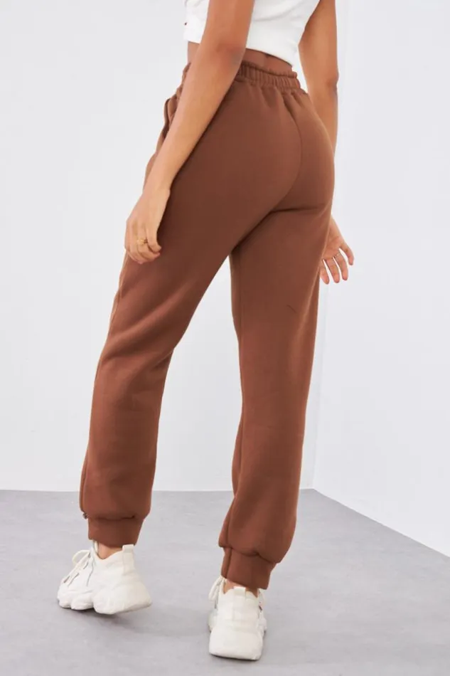 Women Jogging Marron Basic Brown Brentiny Paris Jogging Bottoms