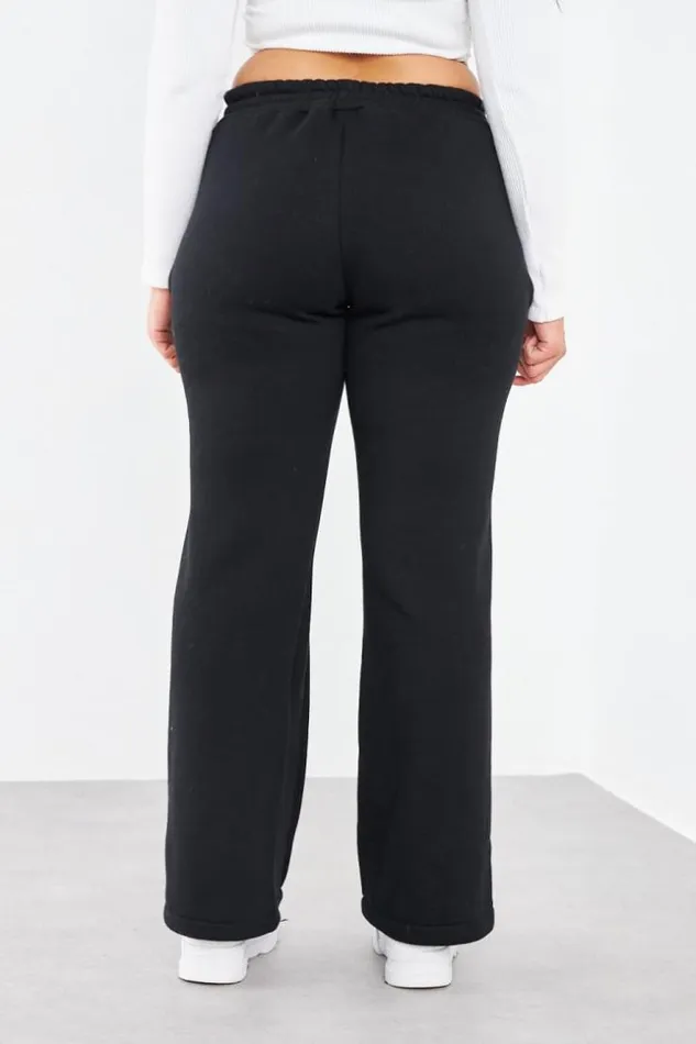 Women Jogging Noir Avec Relief Black Brentiny Paris Pants