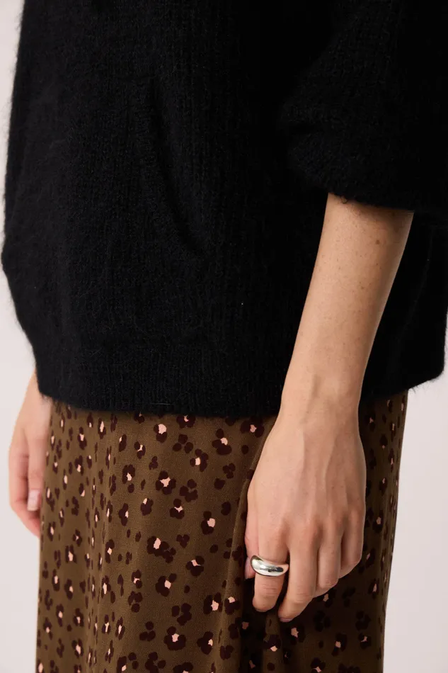 Women Jumper Bulotte Noir Pull Mohair Noir Des Petits Hauts Jumpers and Cardigans