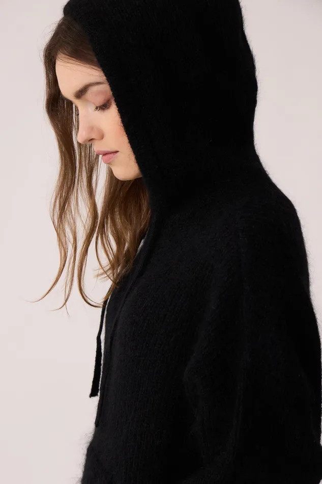 Women Jumper Bulotte Noir Pull Mohair Noir Des Petits Hauts Jumpers and Cardigans