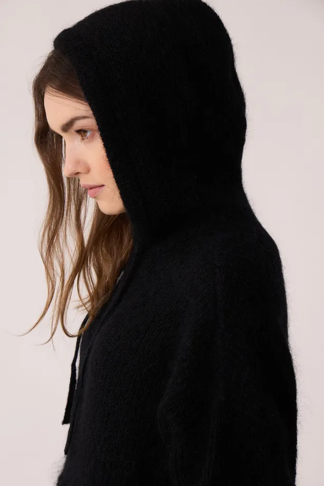 Women Jumper Bulotte Noir Pull Mohair Noir Des Petits Hauts Jumpers and Cardigans