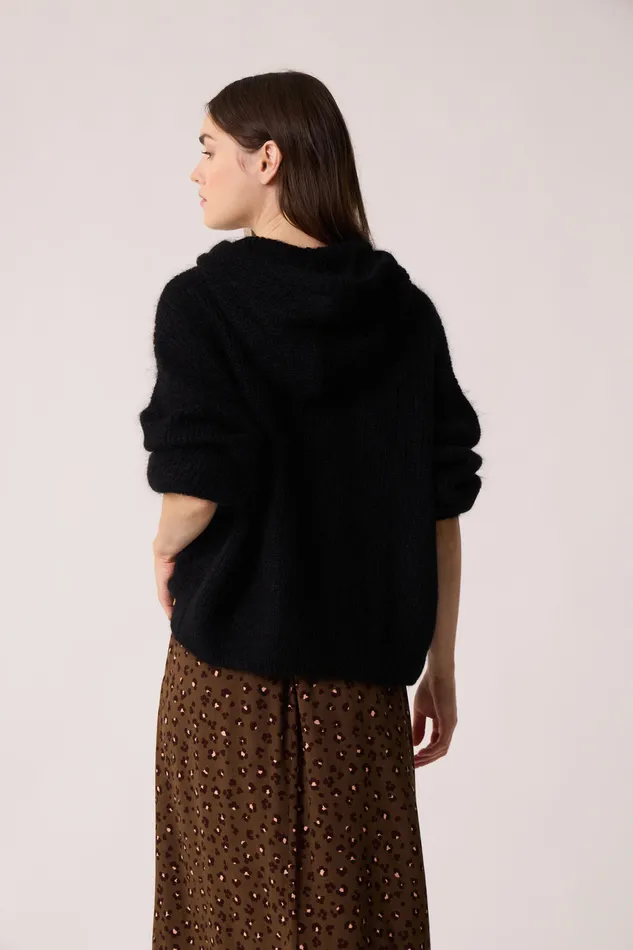 Women Jumper Bulotte Noir Pull Mohair Noir Des Petits Hauts Jumpers and Cardigans