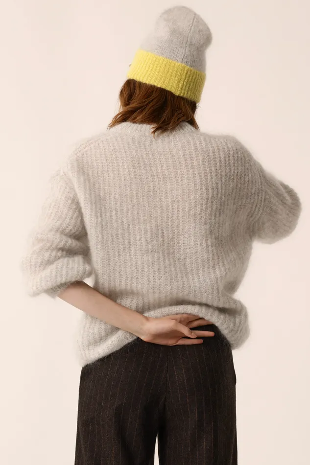 Women Jumper Burma Gris Chine Pull Mohair Gris Chin Des Petits Hauts Jumpers and Cardigans