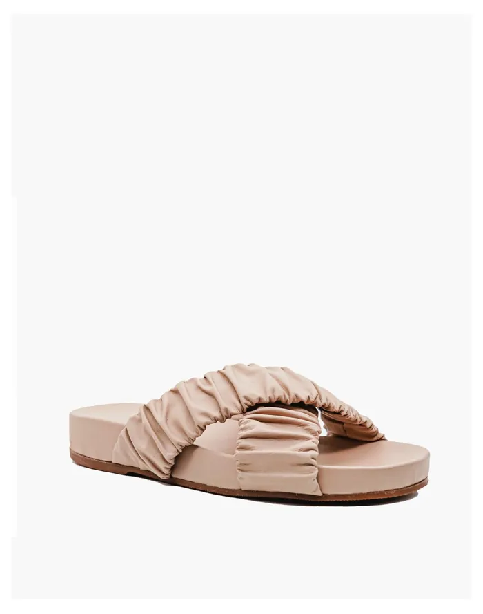 Women KAANAS Saona Scrunchie Crisscross Pool Slides Nude Madewell Sandals Women KAANAS Saona Scrunchie Crisscross Pool Slides Nude Madewell Sandals