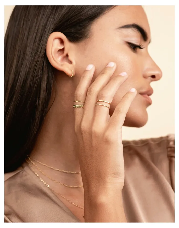 Women Katie Dean Jewelry 18k Gold Plated Everyday Ring Set Gold Madewell Rings