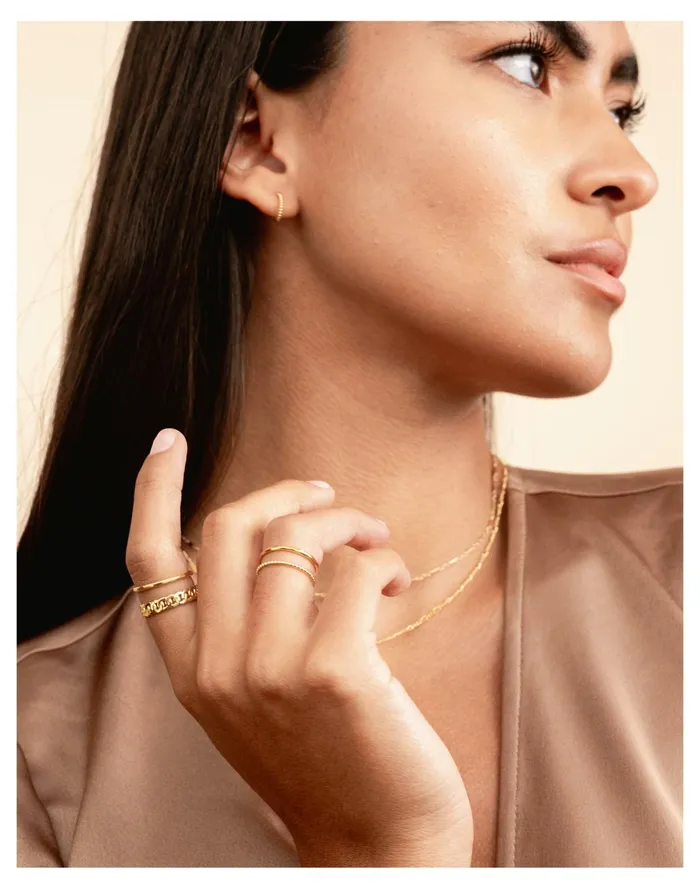 Women Katie Dean Jewelry 18k Gold Plated Everyday Ring Set Gold Madewell Rings