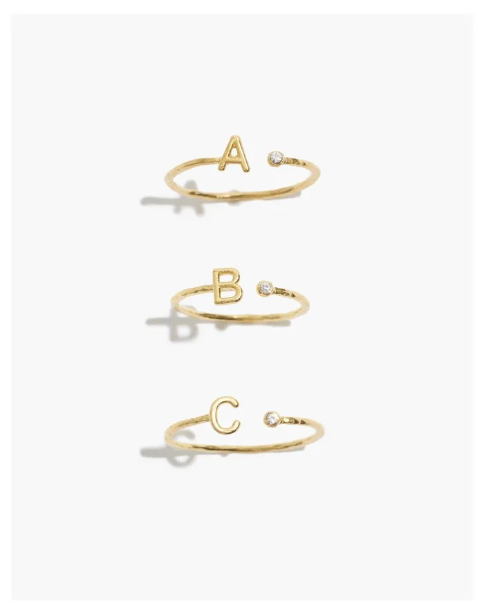 Women Katie Dean Jewelry 18k Gold Plated Initial Ring Letter A Madewell Rings Women Katie Dean Jewelry 18k Gold Plated Initial Ring Letter A Madewell Rings