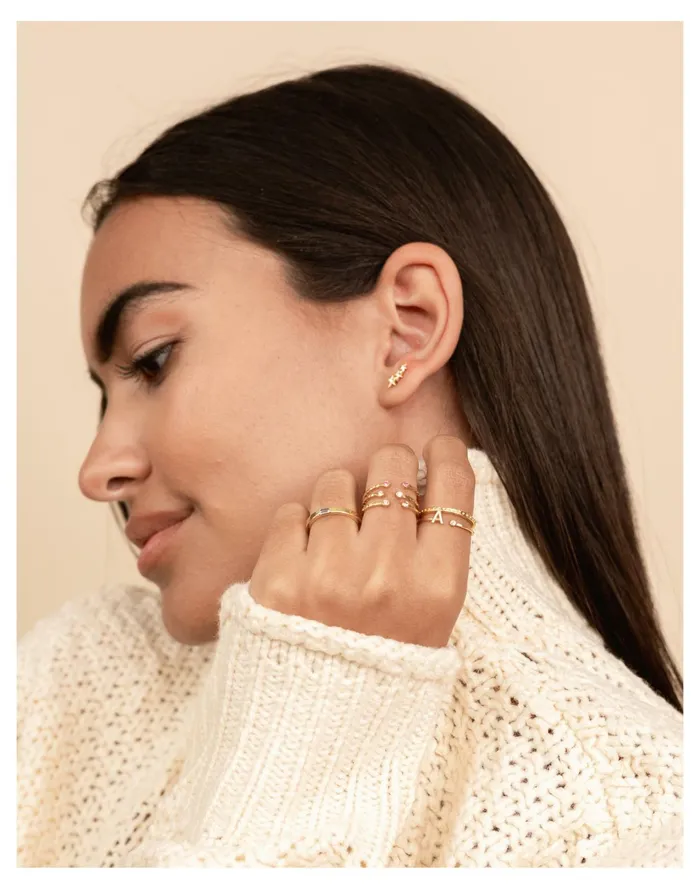 Women Katie Dean Jewelry 18k Gold Plated Initial Ring Letter A Madewell Rings Women Katie Dean Jewelry 18k Gold Plated Initial Ring Letter A Madewell Rings