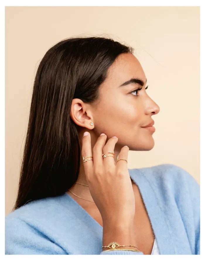 Women Katie Dean Jewelry 18k Gold Plated Initial Ring Letter A Madewell Rings Women Katie Dean Jewelry 18k Gold Plated Initial Ring Letter A Madewell Rings