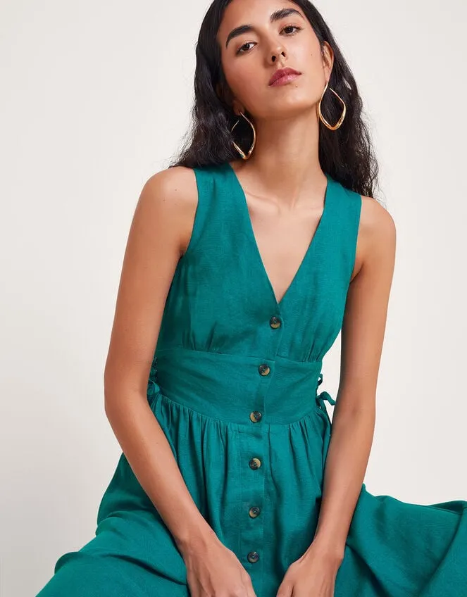 Women Kaya ButtonThrough Dress Teal Monsoon Dresses