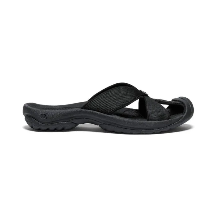 Women KEEN Casual Bali BlackSteel Grey Leather FlipFlop