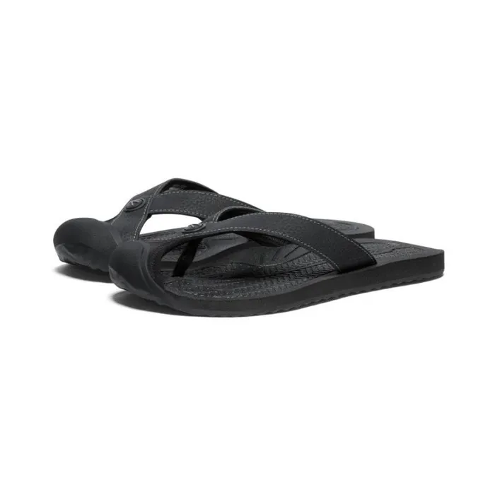 Women KEEN Casual Barbados BlackSteel Grey Leather FlipFlop Women KEEN Casual Barbados BlackSteel Grey Leather FlipFlop