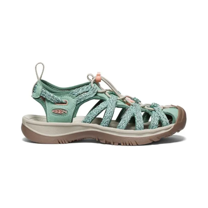 Women KEEN Hike Whisper Granite GreenPeach Parfait Closed Toe Sandal