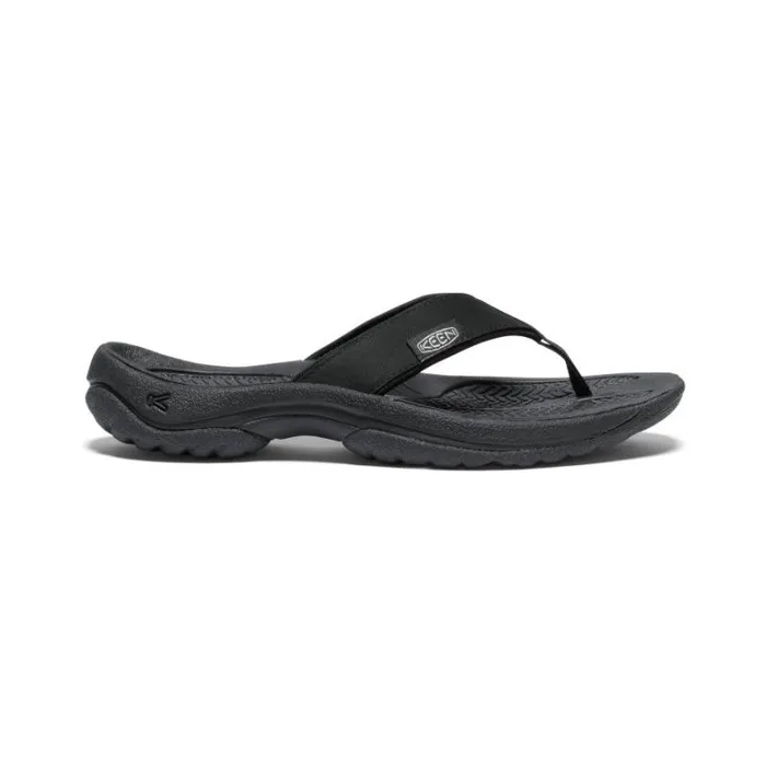 Women KEEN Sandals Kona Flip BlackVapor Leather FlipFlop