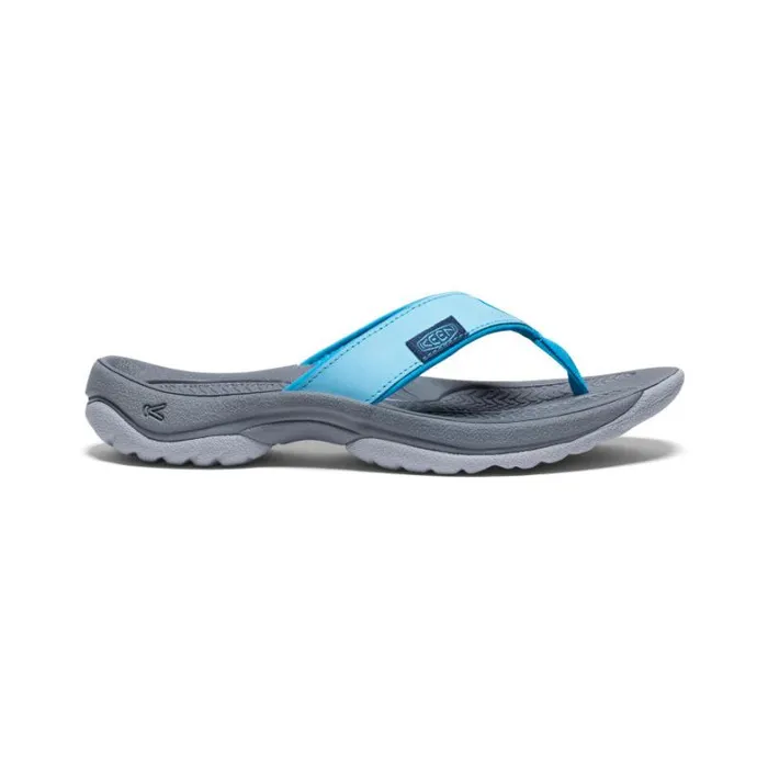 Women KEEN Sandals Kona Flip Blue AtollBlue Danube Leather FlipFlop