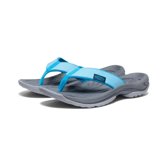 Women KEEN Sandals Kona Flip Blue AtollBlue Danube Leather FlipFlop Women KEEN Sandals Kona Flip Blue AtollBlue Danube Leather FlipFlop