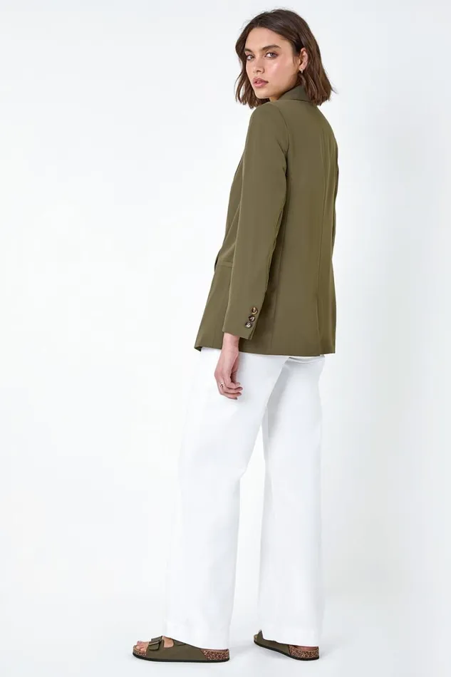 Women Khaki Tailored Blazer Jacket Roman Occasionwear