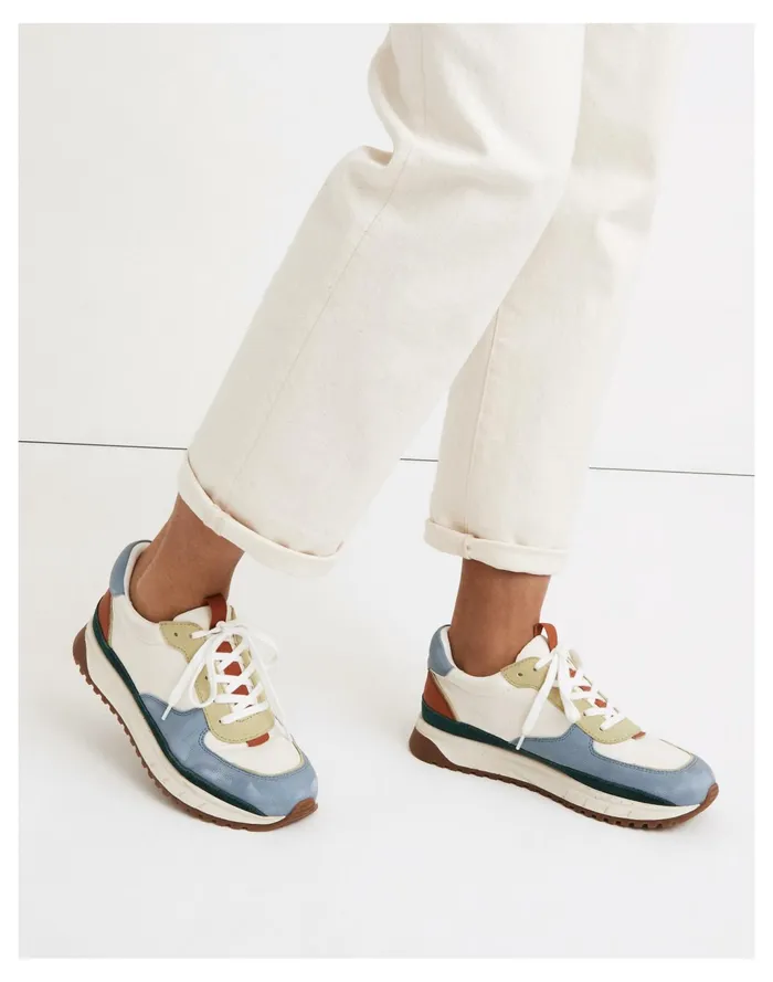 Women Kickoff Trainer Sneakers In Colorblock Recycled Nylon And Suede Faded Seagrass Multi Madewell Sneakers Women Kickoff Trainer Sneakers In Colorblock Recycled Nylon And Suede Faded Seagrass Multi Madewell Sneakers