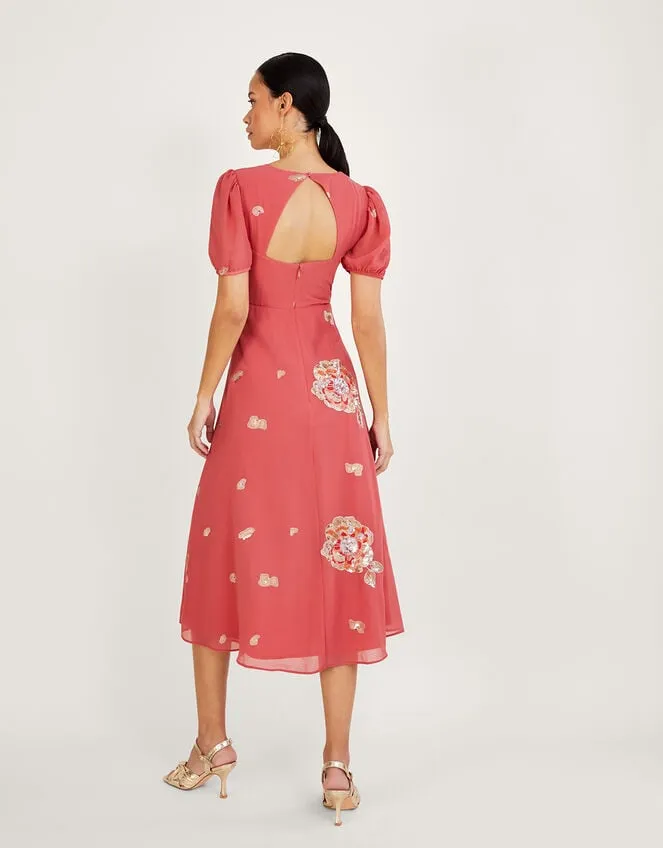 Women Kira Embellished Wrap Dress In Recycled Polyester Pink Monsoon Occasionwear