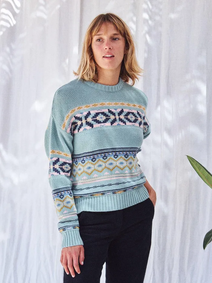 Women Knits Women 8211 Nukuoro 8211 Dusty Aqua TWOTHIRDS Knits
