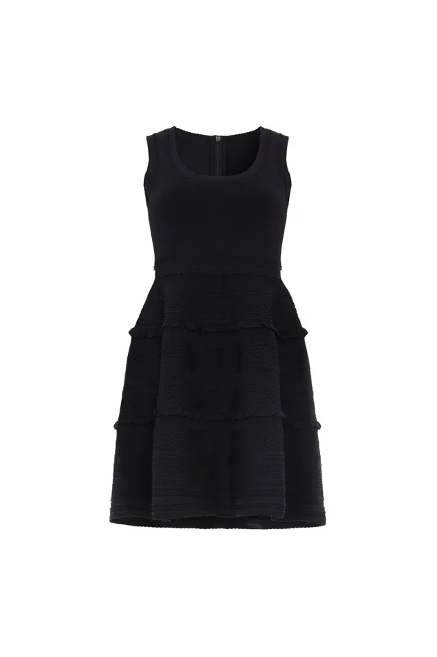 Women Knitwear Needle and Thread Textured Knit Sleeveless Mini Dress Black