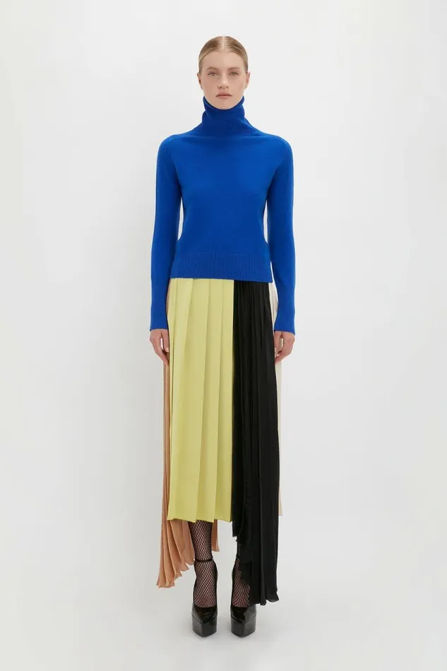 Women Knitwear Victoria Beckham Polo Neck Jumper In Sapphire Blue