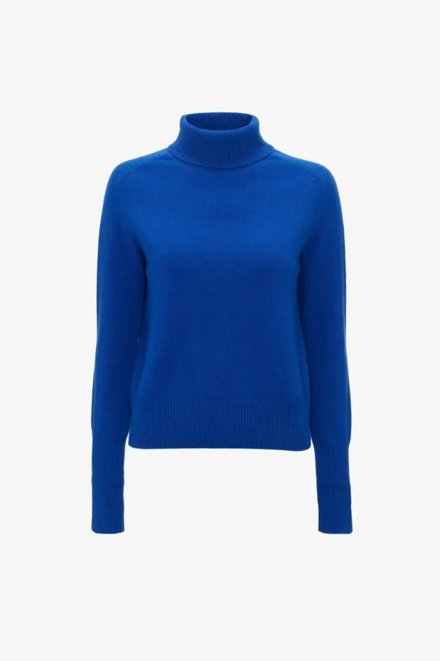 Women Knitwear Victoria Beckham Polo Neck Jumper In Sapphire Blue